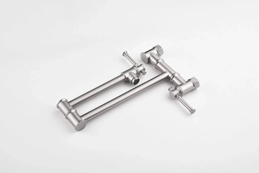 Wall mounted Pot Filler Faucet, Modern Brass Pot Filler Two-Attachment Wall Mount Folding Kitchen Pot Filler Swing Arm Default -DTYStore