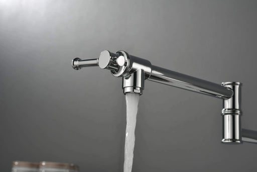 Wall mounted Pot Filler Faucet, Modern Brass Pot Filler Two-Attachment Wall Mount Folding Kitchen Pot Filler Swing Arm Default -DTYStore