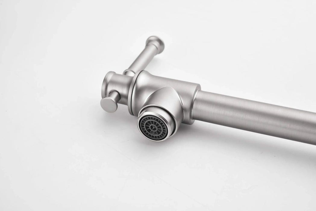 Wall mounted Pot Filler Faucet, Modern Brass Pot Filler Two-Attachment Wall Mount Folding Kitchen Pot Filler Swing Arm Default -DTYStore