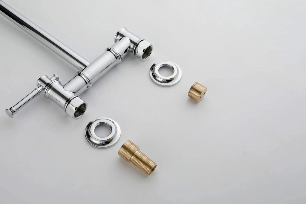 Wall mounted Pot Filler Faucet, Modern Brass Pot Filler Two-Attachment Wall Mount Folding Kitchen Pot Filler Swing Arm Default -DTYStore