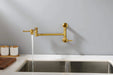 Wall mounted Pot Filler Faucet, Modern Brass Pot Filler Two-Attachment Wall Mount Folding Kitchen Pot Filler Swing Arm Default -DTYStore