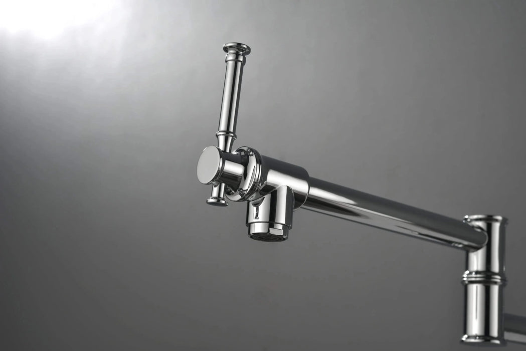 Wall mounted Pot Filler Faucet, Modern Brass Pot Filler Two-Attachment Wall Mount Folding Kitchen Pot Filler Swing Arm Default -DTYStore