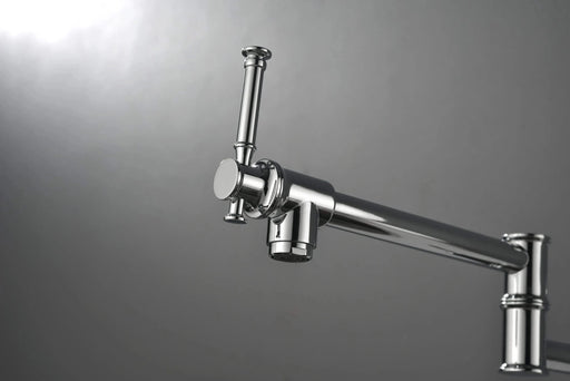 Wall mounted Pot Filler Faucet, Modern Brass Pot Filler Two-Attachment Wall Mount Folding Kitchen Pot Filler Swing Arm Default -DTYStore