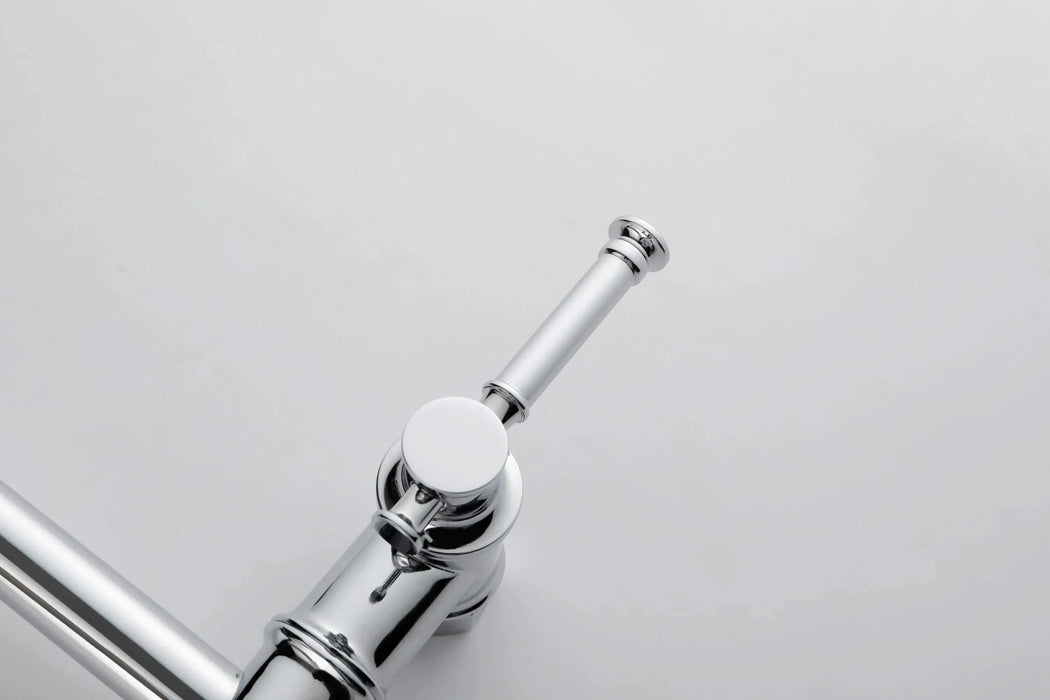 Wall mounted Pot Filler Faucet, Modern Brass Pot Filler Two-Attachment Wall Mount Folding Kitchen Pot Filler Swing Arm Default -DTYStore