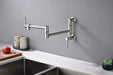Wall mounted Pot Filler Faucet, Modern Brass Pot Filler Two-Attachment Wall Mount Folding Kitchen Pot Filler Swing Arm Default -DTYStore