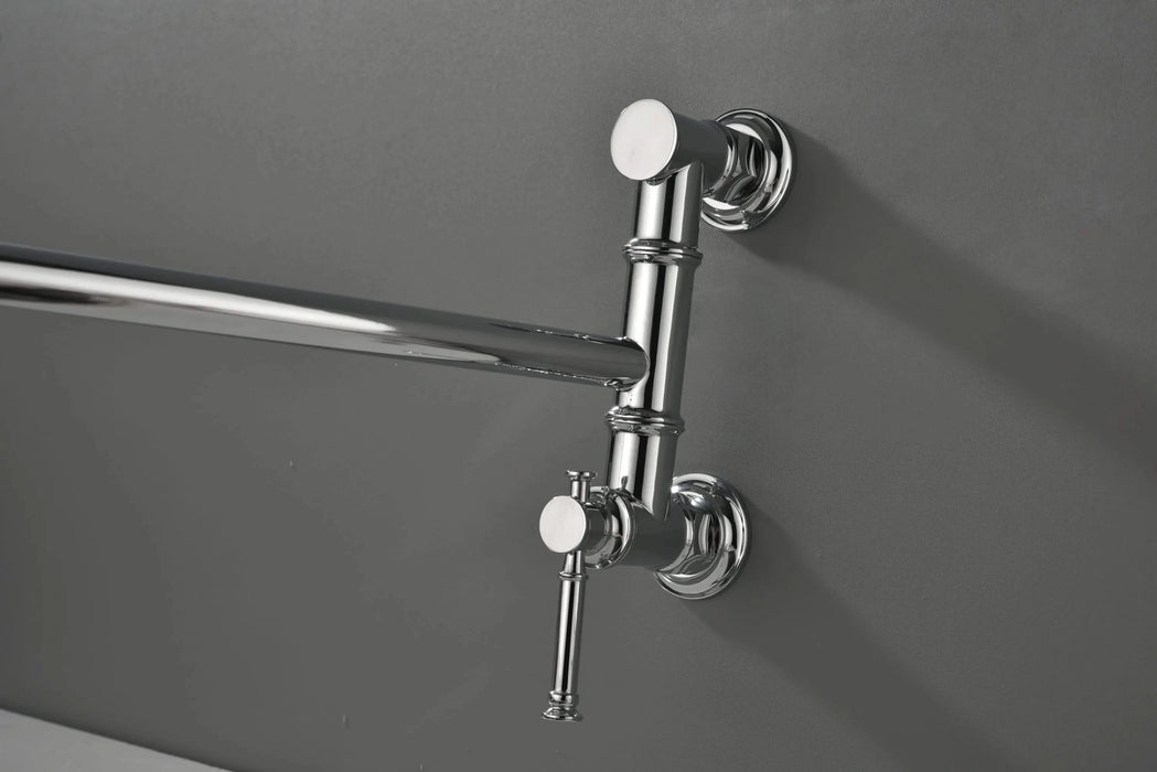 Wall mounted Pot Filler Faucet, Modern Brass Pot Filler Two-Attachment Wall Mount Folding Kitchen Pot Filler Swing Arm Default -DTYStore