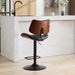 Walnut Bentwood Bar Stools Mid Century Modern Adjustable Counter Height Black Leather Upholstered 360°Swivel Bar Chairs for Kitchen Island/Dining Room/Cafe, 1 chair/1carton,Black Default -DTYStore
