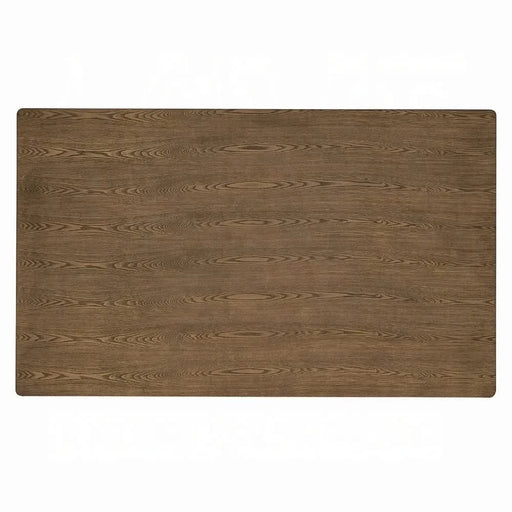 Walnut Finish 5pc Dining Set Table and 4 Side Chairs Brown Synthetic Leather Upholstery Solid Rubber Wood Kitchen Furniture Default -DTYStore