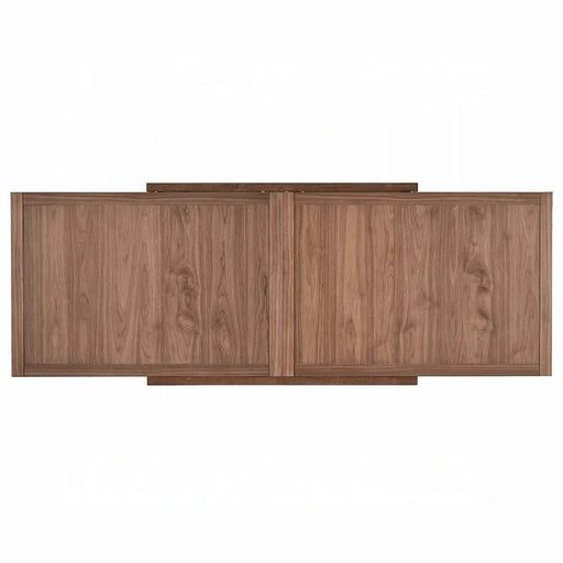 Walnut Finish 7pc Dining Set Extendable Dining Table and 6x Chairs Dark Gray Modern Kitchen Dining Wooden Furniture Default -DTYStore