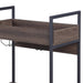 Walnut and Black Serving Cart with 2 Shelves Default -DTYStore