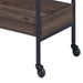 Walnut and Black Serving Cart with 2 Shelves Default -DTYStore