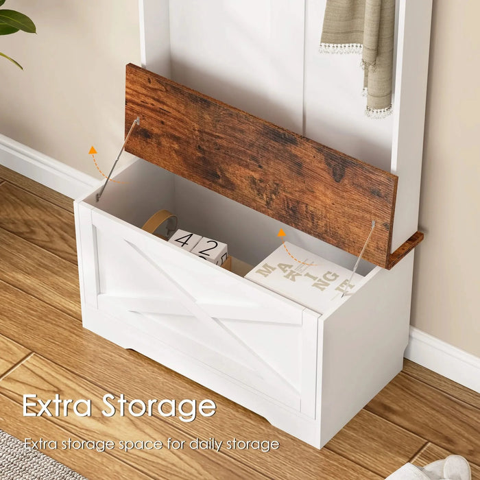 Wardrobe, home wardrobe, bedroom storage, minimalist coat rack, vintage white Default -DTYStore