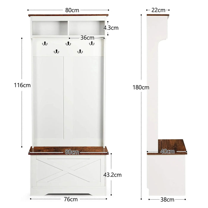 Wardrobe, home wardrobe, bedroom storage, minimalist coat rack, vintage white Default -DTYStore