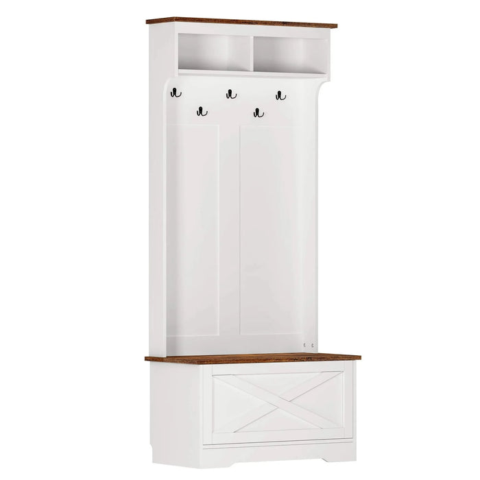 Wardrobe, home wardrobe, bedroom storage, minimalist coat rack, vintage white Default -DTYStore