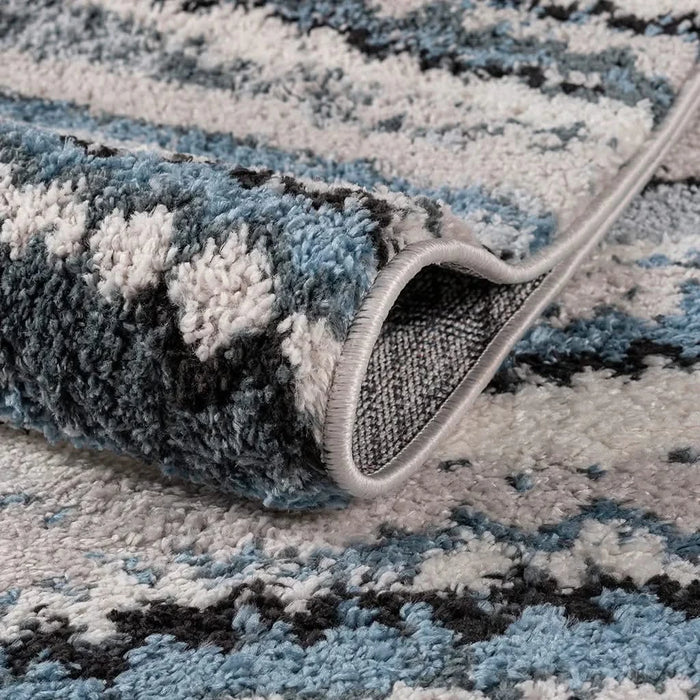 Watercolor Abstract Stripe Woven Area Rug Default -DTYStore