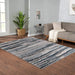 Watercolor Abstract Stripe Woven Area Rug Default -DTYStore