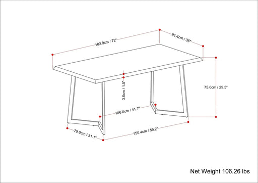 Watkins Dining Table in Light Brown Default -DTYStore