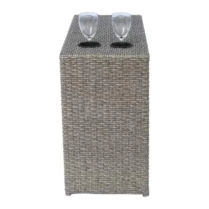 Weather-Resistant Rattan Wicker 4-Person Outdoor Lounge Set with Plush Cushions in Grey Mix Default -DTYStore