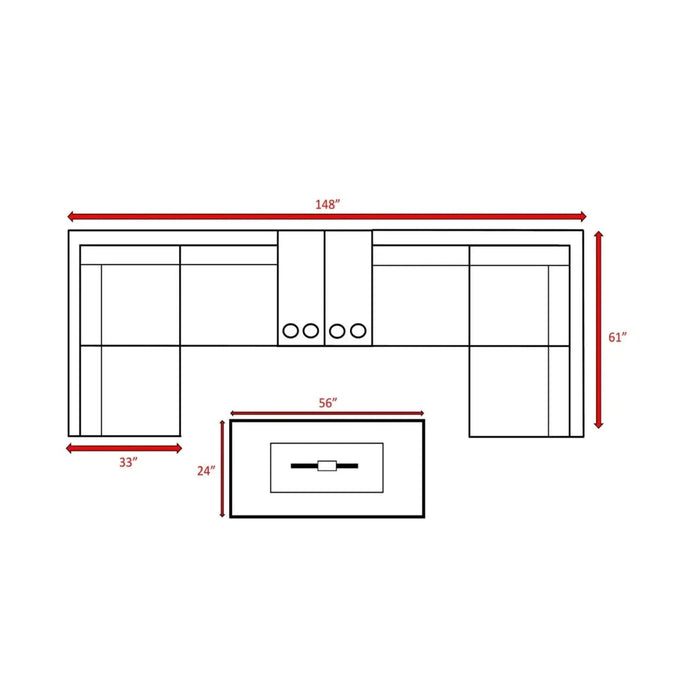 Weather-Resistant Rattan Wicker 4-Person Outdoor Lounge Set with Plush Cushions in Grey Mix Default -DTYStore