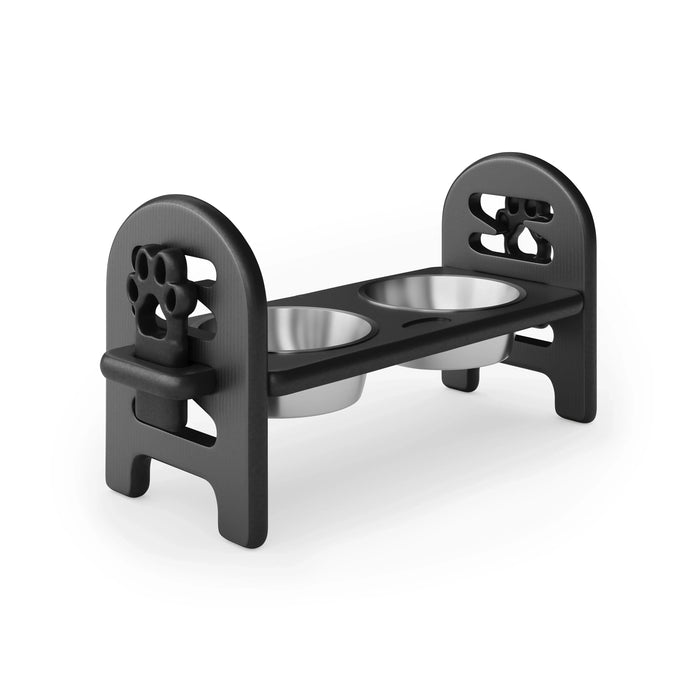 White Adjustable Pet Bowl Travel Ready HDPE Durable Poly Lumber Recycled Default -DTYStore