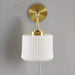 White Ceramic Wall Sconce with Adjustable Swing Arm Gold/White See below Default -DTYStore