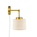 White Ceramic Wall Sconce with Adjustable Swing Arm Gold/White See below Default -DTYStore