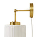 White Ceramic Wall Sconce with Adjustable Swing Arm Gold/White See below Default -DTYStore
