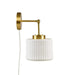 White Ceramic Wall Sconce with Adjustable Swing Arm Gold/White See below Default -DTYStore