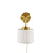 White Ceramic Wall Sconce with Adjustable Swing Arm Gold/White See below Default -DTYStore