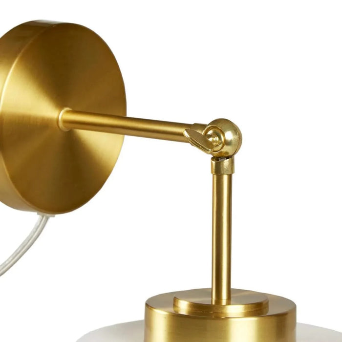 White Ceramic Wall Sconce with Adjustable Swing Arm Gold/White See below Default -DTYStore