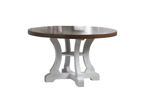 White Dining Room Wooden 1pc Round Dining Table Elegant Design Furniture Default -DTYStore