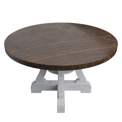 White Dining Room Wooden 1pc Round Dining Table Elegant Design Furniture Default -DTYStore