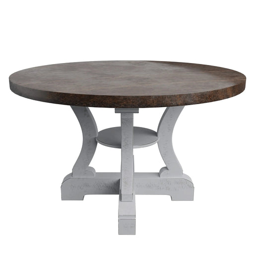 White Dining Room Wooden 1pc Round Dining Table Elegant Design Furniture Default -DTYStore