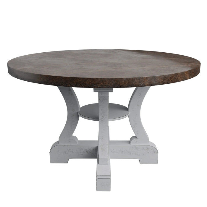 White Dining Room Wooden 1pc Round Dining Table Elegant Design Furniture Default -DTYStore