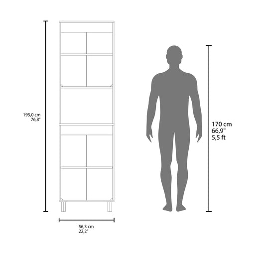 White Double Cabinet Kitchen Pantry with Open Storage Default -DTYStore