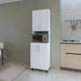 White Double Cabinet Kitchen Pantry with Open Storage Default -DTYStore