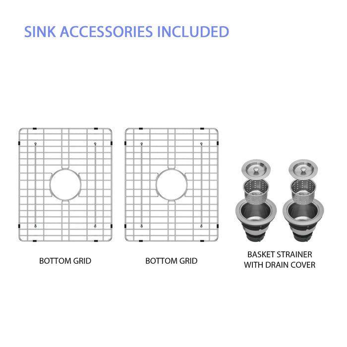 White Farmhouse Sink - 33 inch White Ceramic Double Bowl Farm Kitchen Sink Default -DTYStore