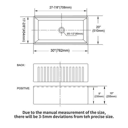 White Farmhouse Sink Workstation - 30 x 20 inch Ceramic Single Bowl Kitchen Sink with Accessories Default -DTYStore