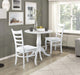 White Finish 1pc Round Table Wooden Pedestal Base Casual Farmhouse Style Kitchen Dining Room Furniture Default -DTYStore