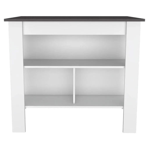 White and Onyx 2-Piece Kitchen Set, Kitchen Island and Pantry Cabinet Default -DTYStore