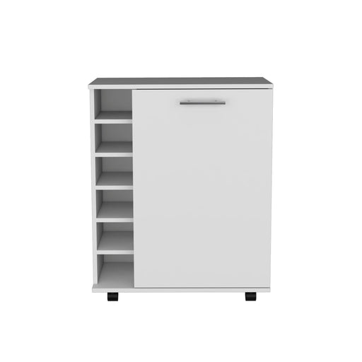 Wick Bar Cart with Integrated Wine Storage, Spacious Cabinet and Smooth Rollers Default -DTYStore