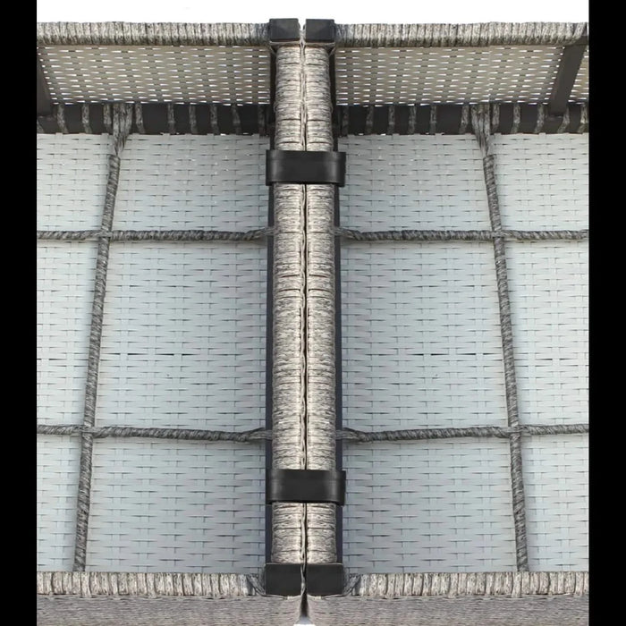 Wicker Patio Sofa Set for 4 with Cushions and Glass Table, Weather-Resistant, Brown/Gray Default -DTYStore