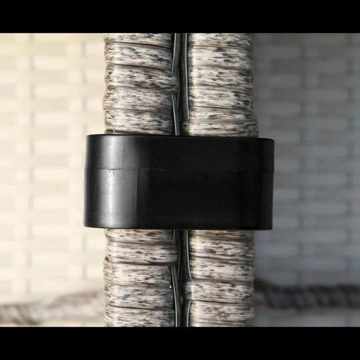 Wicker Patio Sofa Set for 4 with Cushions and Glass Table, Weather-Resistant, Brown/Gray Default -DTYStore