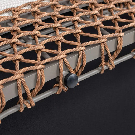 Willow 71' Upholstered Woven Patio Deep Seating Sofa, Golden Brown Wicker Frame, Wheat Beige Default -DTYStore