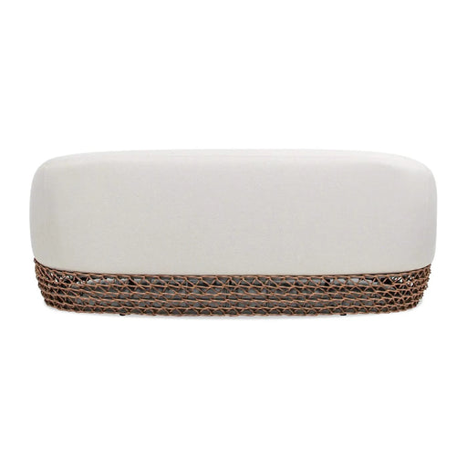 Willow 71' Upholstered Woven Patio Deep Seating Sofa, Golden Brown Wicker Frame, Wheat Beige Default -DTYStore