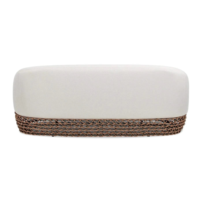 Willow 71' Upholstered Woven Patio Deep Seating Sofa, Golden Brown Wicker Frame, Wheat Beige Default -DTYStore