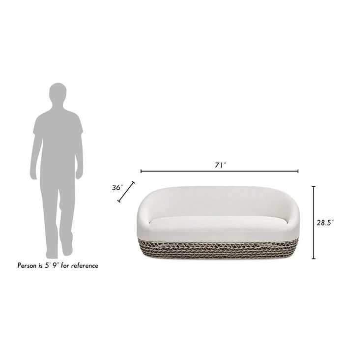 Willow 71' Upholstered Woven Patio Deep Seating Sofa, Wheat Beige Axroma Olefin Default -DTYStore