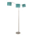 Willow Trio 84' Contemporary Metal Floor Lamp in Brushed Nickel and Turquoise Linen from Grandview Gallery by LumiSource Default -DTYStore