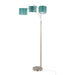 Willow Trio 84' Contemporary Metal Floor Lamp in Brushed Nickel and Turquoise Linen from Grandview Gallery by LumiSource Default -DTYStore