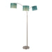 Willow Trio 84' Contemporary Metal Floor Lamp in Brushed Nickel and Turquoise Linen from Grandview Gallery by LumiSource Default -DTYStore
